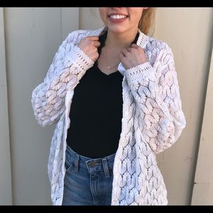 Great Vintage Lace Style Cardigan 60’s Style LG❤️